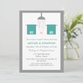 Zijn en zijn | Gay Couple's Shower Kaart (Staand voorkant)