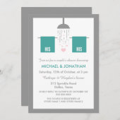 Zijn en zijn | Gay Couple's Shower Kaart (Voorkant / Achterkant)