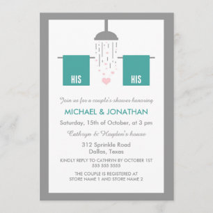 Zijn en zijn   Gay Couple's Shower Kaart