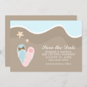 Zijn en zijn Teenslippers bewaren de Datum Save The Date (Voorkant / Achterkant)