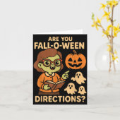 zijn Fall O Ween Richtingen Grappig Leraar Hallowe Kaart (Gele Bloem)