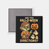 zijn Fall O Ween Richtingen Grappig Leraar Hallowe Magneet (Voorkant / Achterkant)