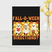 Zijn Fall-o-ween Richtingen Grappige Geest Docent Kaart (Gele Bloem)