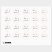 Zijn favoriet | Casual Roos Gold Script en hart Ronde Sticker (Vel)