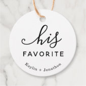 "Zijn favoriete" bruiloft Bedankjes Labels (Voorkant)