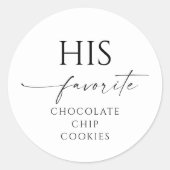 Zijn favoriete bruiloft gunst bewerkbare ronde Sti Ronde Sticker (Voorkant)