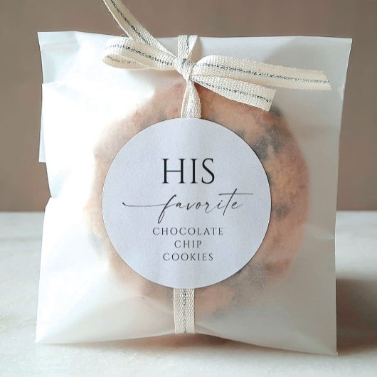 Zijn favoriete bruiloft gunst bewerkbare ronde Sti Ronde Sticker