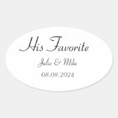 ZIJN FAVORIETE bruiloft gunst sticker (Voorkant)