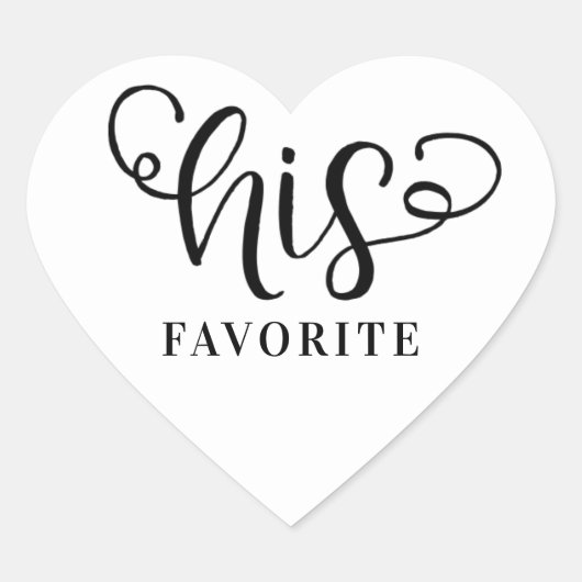 Zijn favoriete bruiloft hart Sticker (Voorkant)