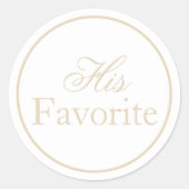 Zijn favoriete bruiloft Sticker Beige Ivory Khaki (Voorkant)