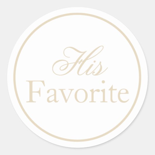 Zijn favoriete bruiloft Sticker Beige Ivory Khaki (Voorkant)