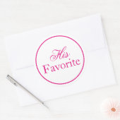 "Zijn favoriete" bruiloft voor Sticker - Roze (Envelop)