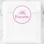 "Zijn favoriete" bruiloft voor Sticker - Roze (Tas)