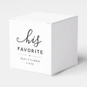 "Zijn favoriete" bruiloft Vrijgezellenfeest Verlov Bedankdoosjes (Voorkant Zijde)