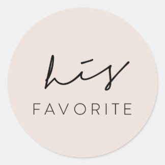 Zijn favoriete bruiloft welkomsttas behandelt stic ronde sticker