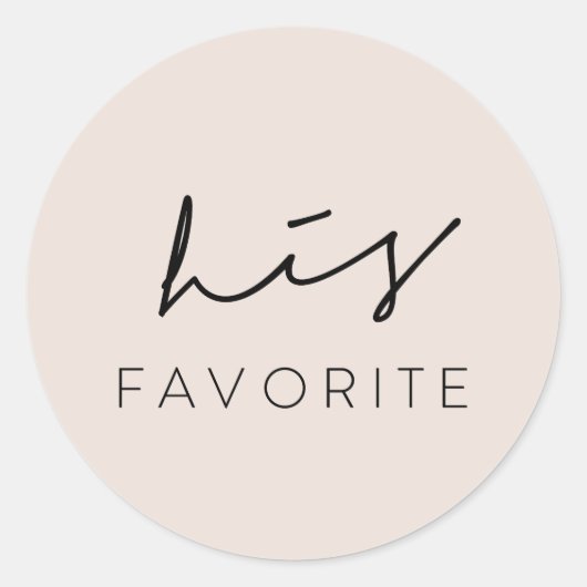 Zijn favoriete bruiloft welkomsttas behandelt stic ronde sticker (Voorkant)