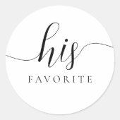 Zijn favoriete kalligrafische geschenk ronde sticker (Voorkant)