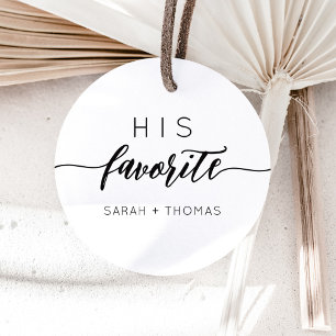 Zijn favoriete moderne С alligrafische Favor Gift Ronde Sticker