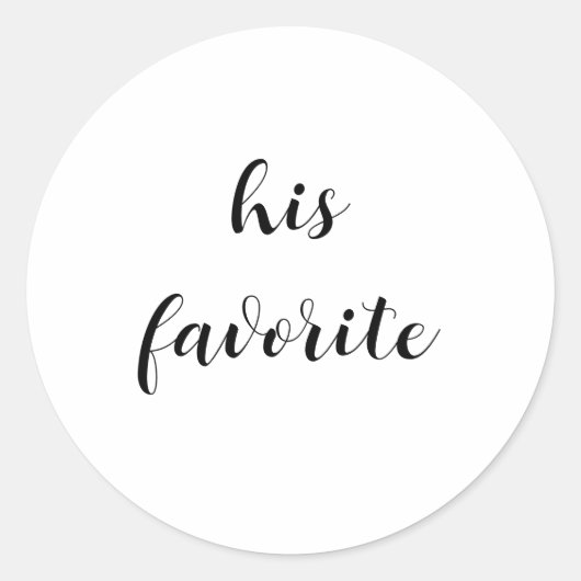 Zijn favoriete stickers, zijn bruiloft ronde sticker (Voorkant)