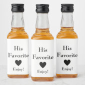 Zijn favoriete trouwgunst likeurfles etiket (Flessen)