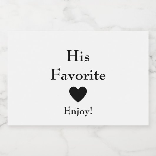 Zijn favoriete trouwgunst likeurfles etiket (Enkel label)