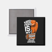 Zijn Fightea is mijn Fightea Leukemia Awareness Su Magneet (Voorkant / Achterkant)