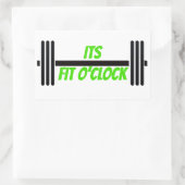 Zijn Fit O'clock Bodybuilding Barbell Rechthoekige Sticker (Tas)