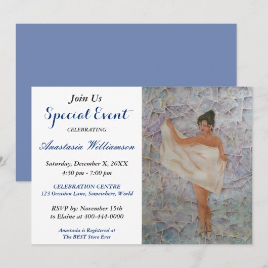 ZIJN GEBEURTENIS VAN DE PARTIJ VAN DE WINKELTIJD I KAART (Voorkant / Achterkant)