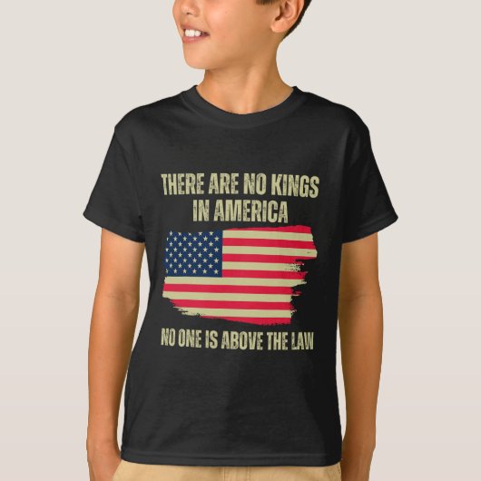 Zijn geen koningen in Amerika Amerikaanse vlag Tru T-shirt (Voorkant)