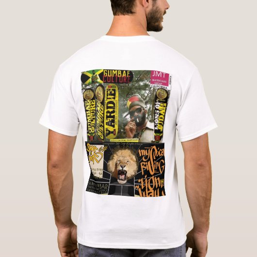 ZIJN GELD IS MIJN GELD. Basic donker T-shirt (Achterkant)