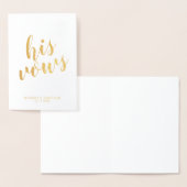 'Zijn geloften' Elegante echte gouden folie bruilo Kaarten (Display)