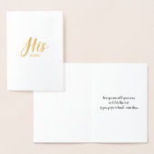 Zijn geloften - gouden folie kaart (Display)