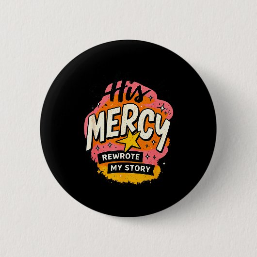Zijn genade herschreef mijn verhalen Inspirerende Ronde Button 5,7 Cm (Voorkant)