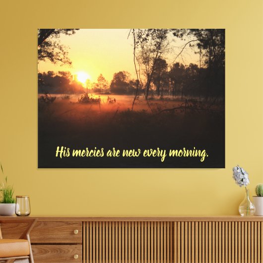 Zijn genade is elke ochtend nieuw canvas afdruk (Insitu (Woonkamer))