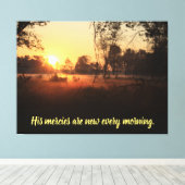 Zijn genade is elke ochtend nieuw canvas afdruk (Insitu (Houten vloer))