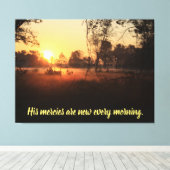 Zijn genade is elke ochtend nieuw canvas afdruk (Insitu (Houten vloer))