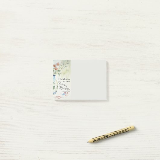 Zijn genade is elke ochtend nieuw post-it® notes (Op bureau)