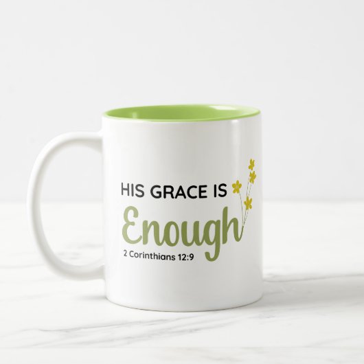 Zijn genade is genoeg (2 Korintiërs 12:9) Mok (Links)
