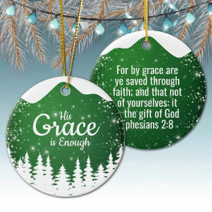 Zijn genade is genoeg Goddelijke passage ⛪️ 🎄 Keramisch Ornament