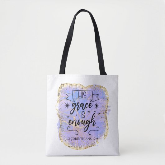 Zijn genade is genoeg tote bag (Voorkant)