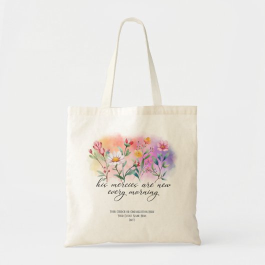 Zijn genade is nieuwe Wildflower Bijbel gewoonte Tote Bag (Voorkant)