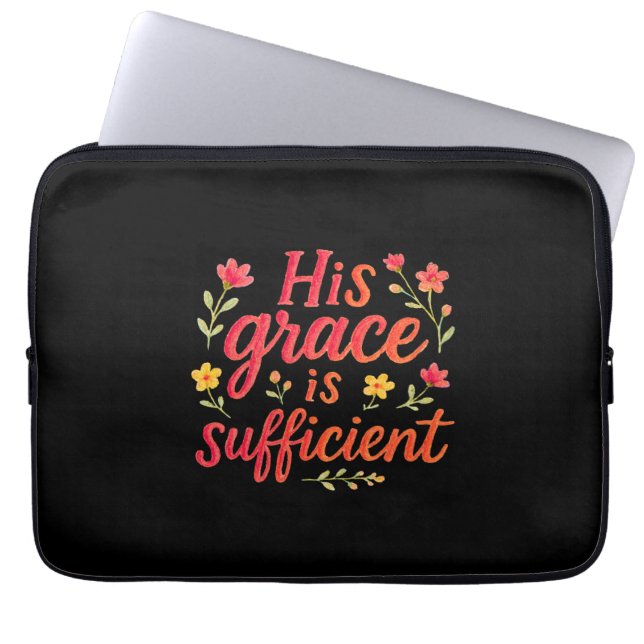 Zijn genade is Toereikend Laptop Sleeve (Voorkant)