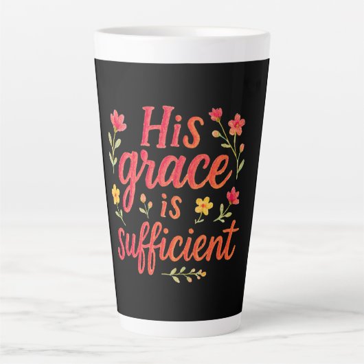 Zijn genade is Toereikend Latte Mok (Voorkant)