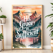 Zijn genade is voldoende – Christelijke muurkunst Poster