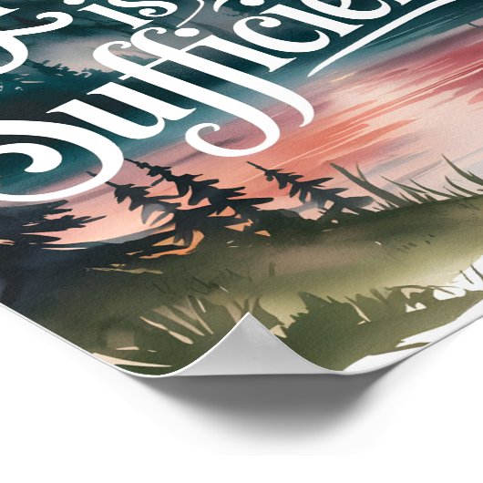 Zijn genade is voldoende – Christelijke muurkunst Poster (Hoek)