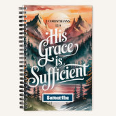 Zijn genade is voldoende Christelijke vrouwen dagb Notitieboek (Voorkant)