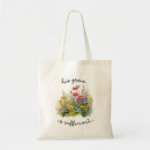 Zijn genade is voldoende elegante wilde bloem tote bag (Voorkant)