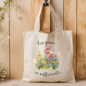Zijn genade is voldoende elegante wilde bloem tote bag