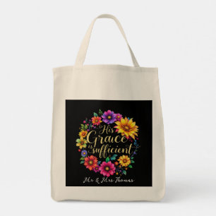Zijn genade is voldoende inspirerend Bijbelvers Tote Bag