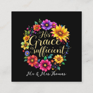 Zijn genade is voldoende inspirerend Bijbelvers Vierkante Visitekaartje